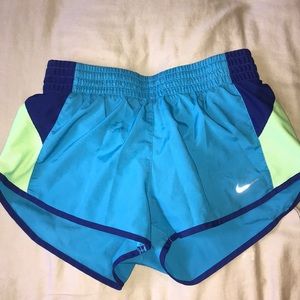 Blue/green Nike Shorts (XS) have been worn